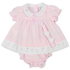 K14227: Baby Girls Dress, Pant & Headband Set (NB-6 Months)